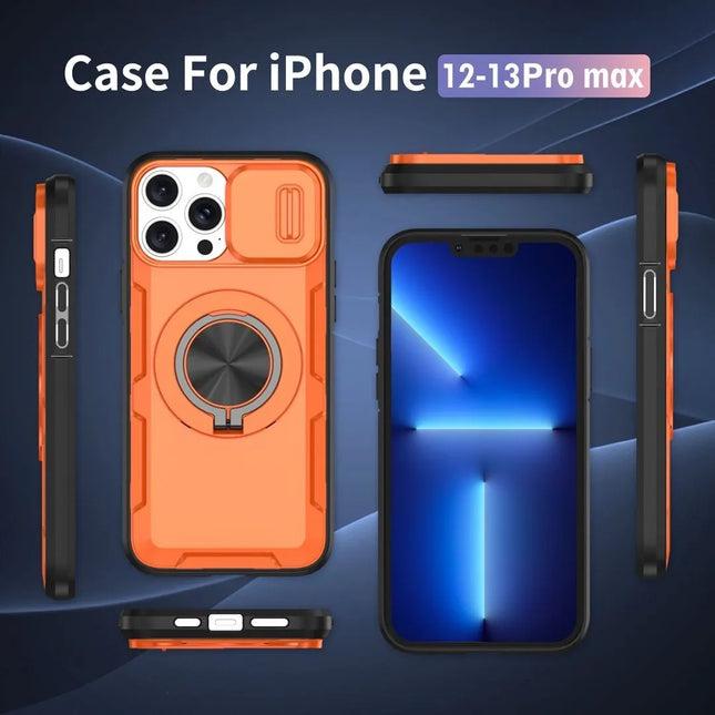 2-in-1 Magnetic Sliding Lens Case Orange for iPhone 13 Pro Max – product detail