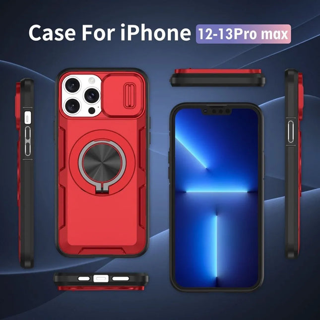 2-in-1 Magnetic Sliding Lens Case Red for iPhone 12 Pro Max – product detail