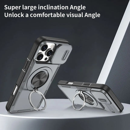 2-in-1 Magnetic Sliding Lens Case, Grey for iPhone 16 Pro Max
