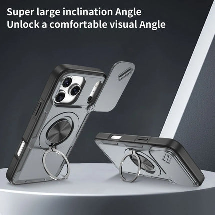 2-in-1 Magnetic Sliding Lens Case, Grey for iPhone 17 Pro Max