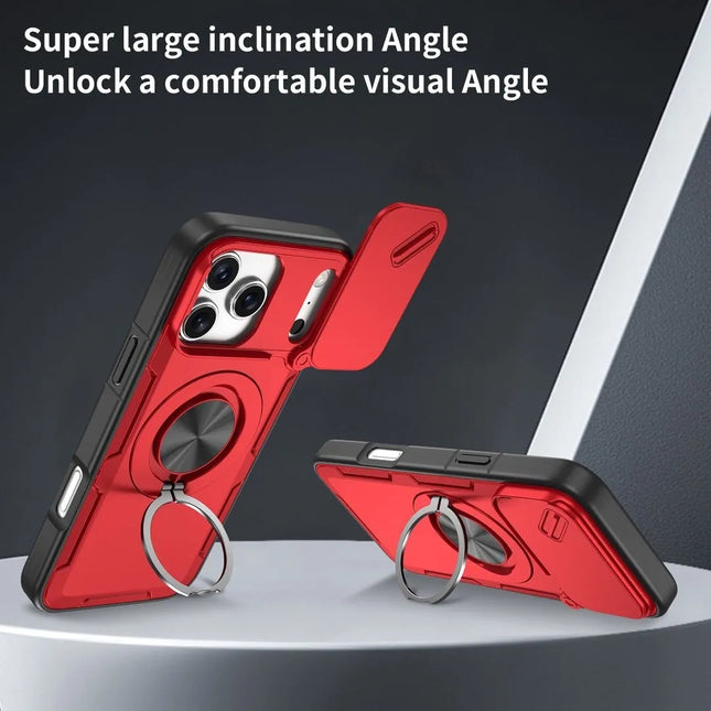 2-in-1 Magnetic Sliding Lens Case Red for iPhone 17 Pro Max – product detail
