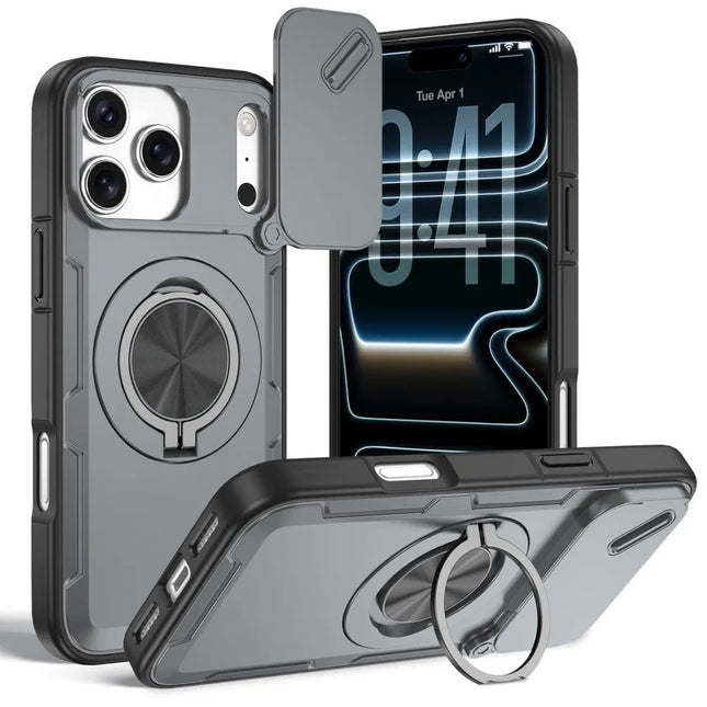 2-in-1 Magnetic Sliding Lens Case Grey for iPhone 17 Pro V1293-MCHHHS-17PRO