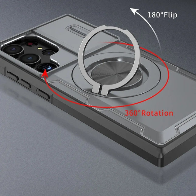 2-in-1 Magnetic Sliding Lens Case Grey for Samsung S23Ultra – product detail