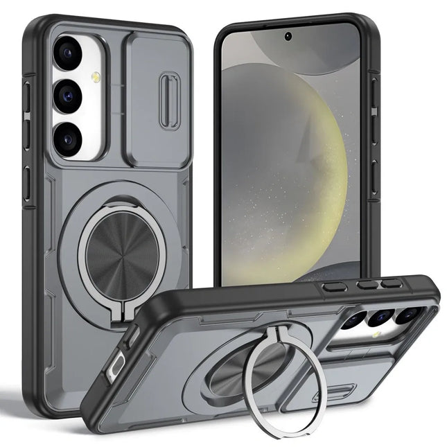 2-in-1 Magnetic Sliding Lens Case Grey for Samsung S24 V1293-MCHHHS-24