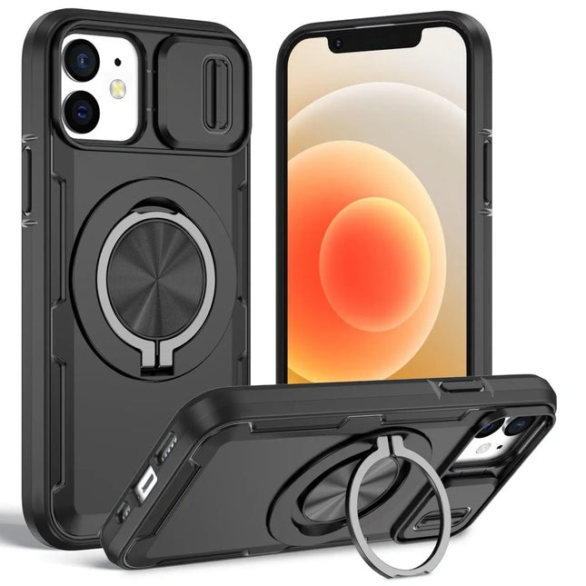 2-in-1 Magnetic Sliding Lens Case Black for iPhone 12 V1293-MCHHS-12