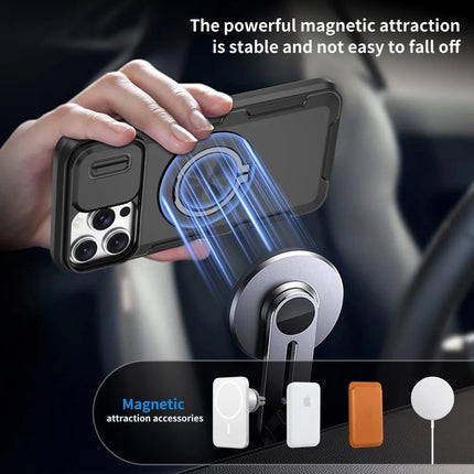 2-in-1 Magnetic Sliding Lens Case, Black for iPhone 12 Pro