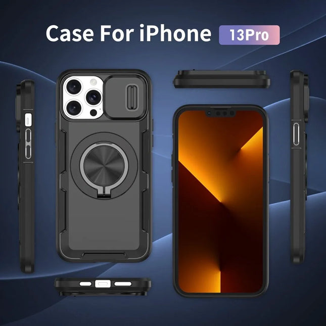 2-in-1 Magnetic Sliding Lens Case Black for iPhone 13 Pro – product detail
