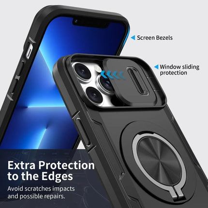 2-in-1 Magnetic Sliding Lens Case, Black for iPhone 13 Pro