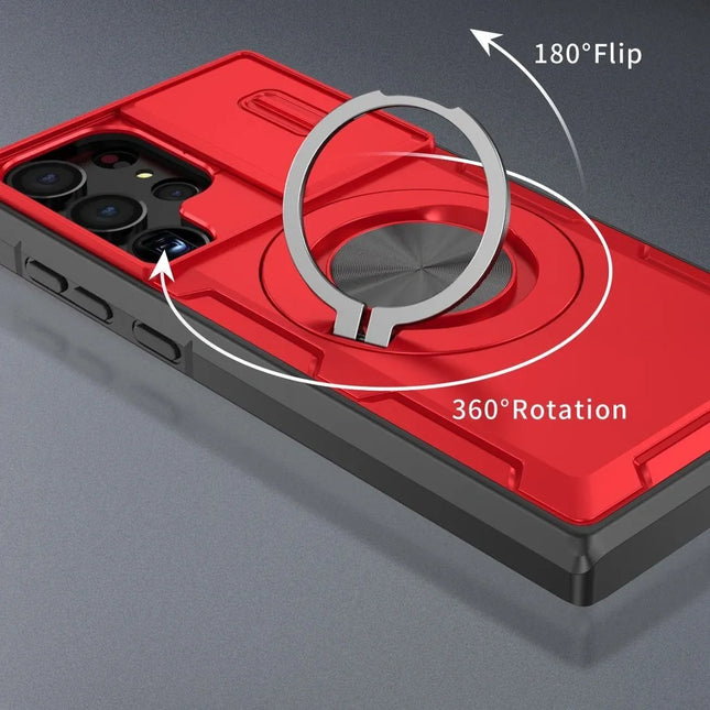 2-in-1 Magnetic Sliding Lens Case Red for Samsung S23Ultra – product detail