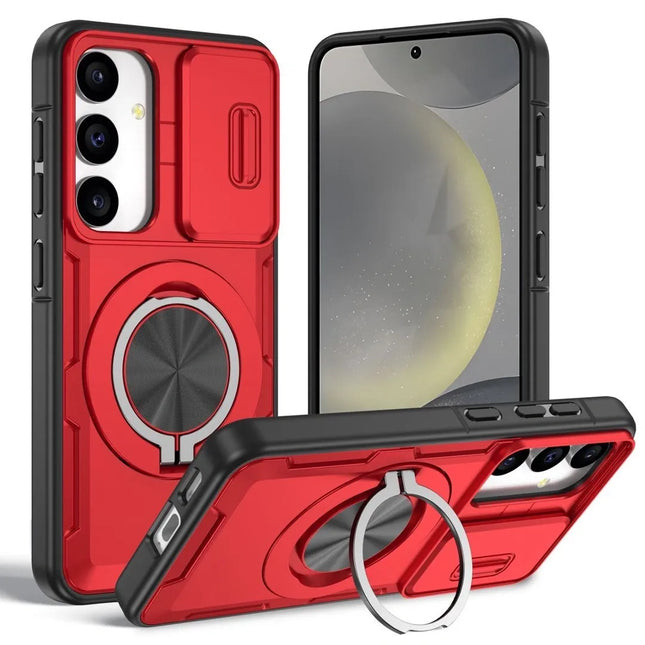 2-in-1 Magnetic Sliding Lens Case Red for Samsung S25 V1293-MCHHS-25