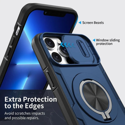 2-in-1 Magnetic Sliding Lens Case, Blue for iPhone 12 Pro Max