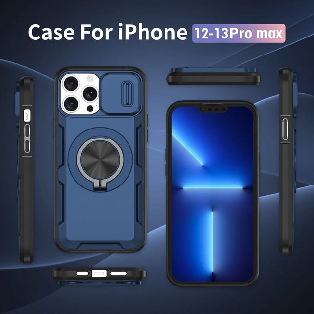 2-in-1 Magnetic Sliding Lens Case Blue for iPhone 12 Pro – product detail