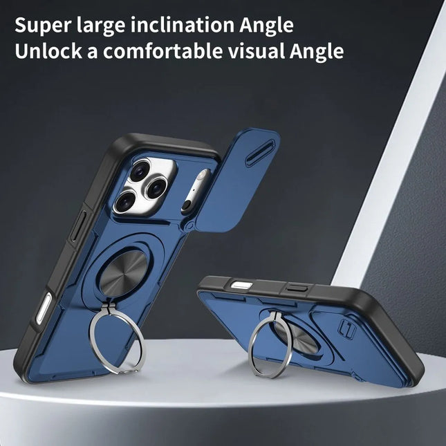 2-in-1 Magnetic Sliding Lens Case Blue for iPhone 17 Pro – product detail