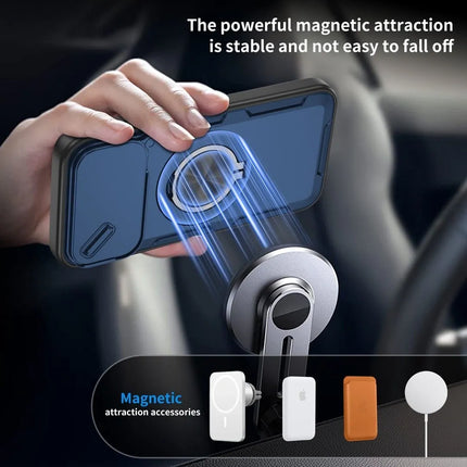 2-in-1 Magnetic Sliding Lens Case, Blue for iPhone 17 Pro