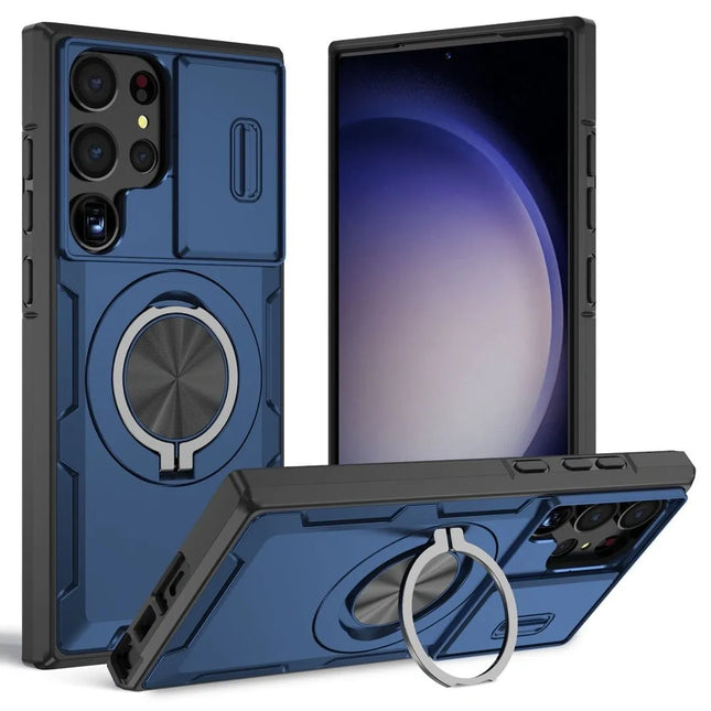 2-in-1 Magnetic Sliding Lens Case Blue for Samsung S23Ultra V1293-MCHLS-23U