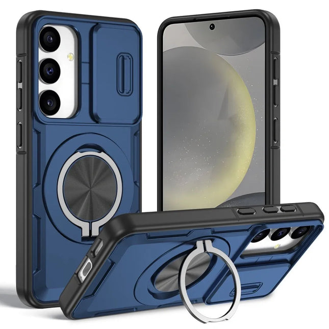 2-in-1 Magnetic Sliding Lens Case Blue for Samsung S25 V1293-MCHLS-25