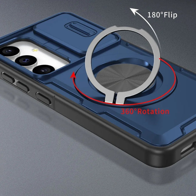 2-in-1 Magnetic Sliding Lens Case Blue for Samsung S25 – product detail
