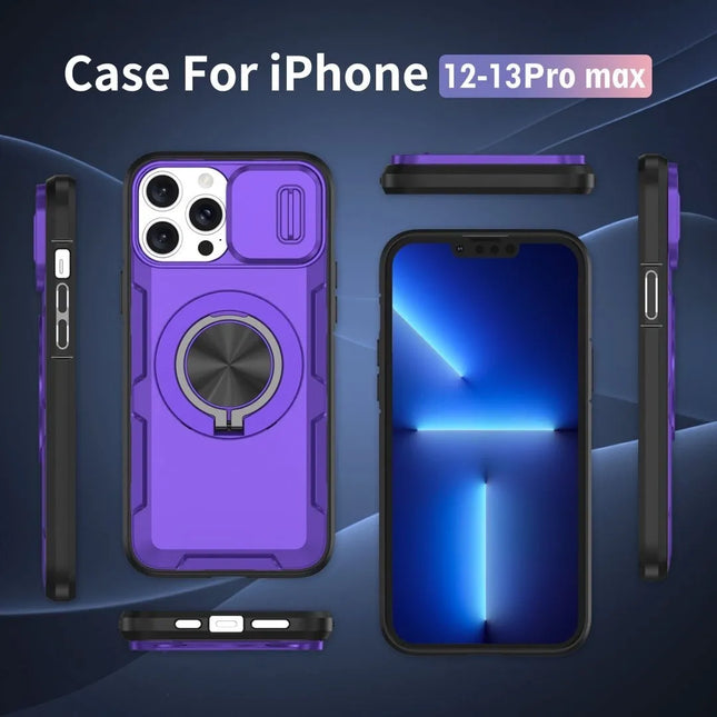2-in-1 Magnetic Sliding Lens Case Purple for iPhone 13 – product detail