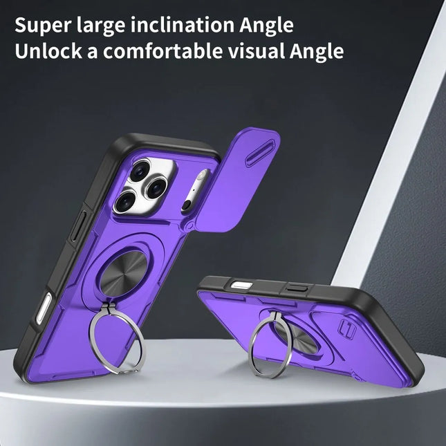 2-in-1 Magnetic Sliding Lens Case Purple for iPhone 17 Pro Max – product detail