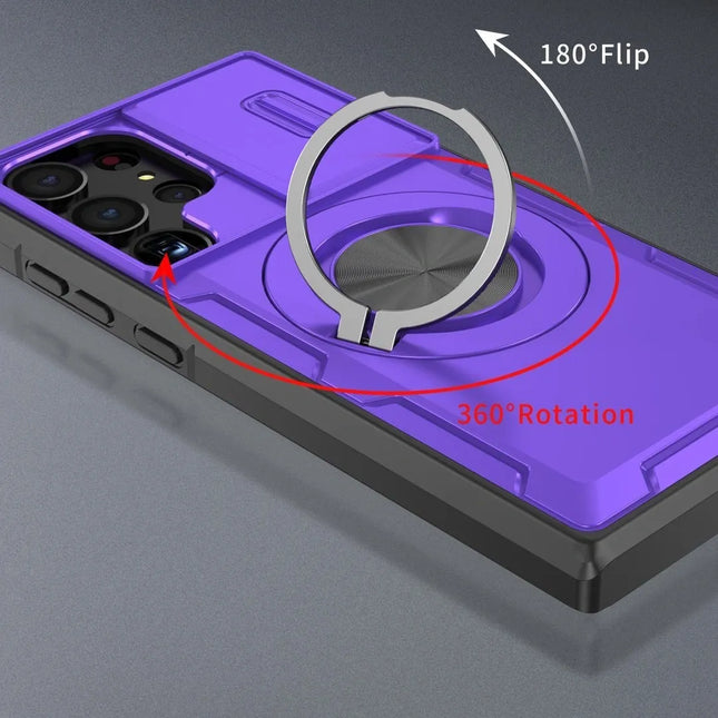 2-in-1 Magnetic Sliding Lens Case Purple for Samsung S23Ultra – product detail