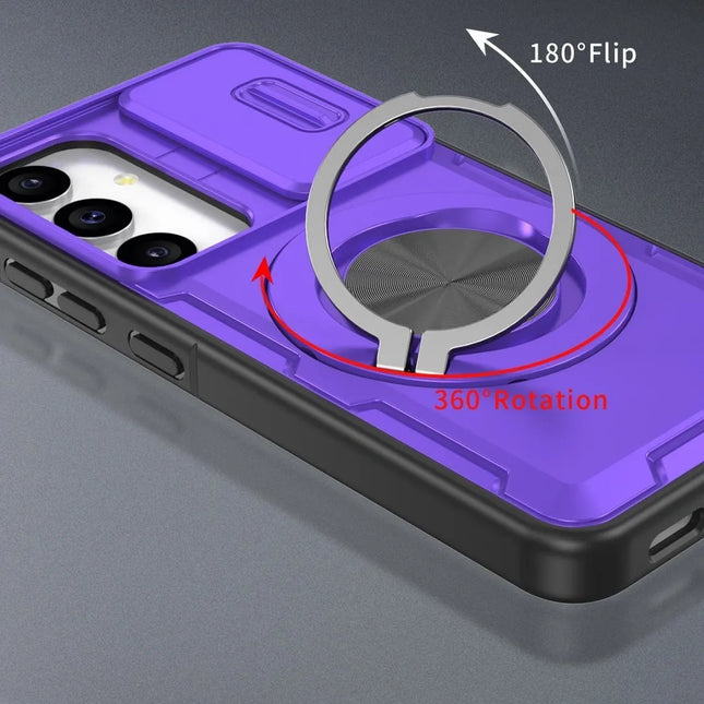 2-in-1 Magnetic Sliding Lens Case Purple for Samsung S25 – product detail