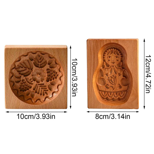Wooden Cookie Cutter Baking Mold Carved Biscuit Cutter Embossing Mold Cookie Presses Stamps Gingerbread – product detail
