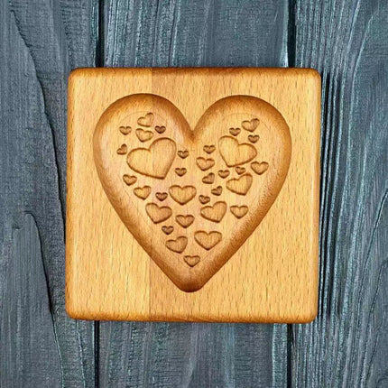 Wooden Cookie Cutter Baking Mold Carved Biscuit Cutter Embossing Mold Cookie Presses Stamps Gingerbread Cookie Mold for Cookies DIY Handmade Biscuits