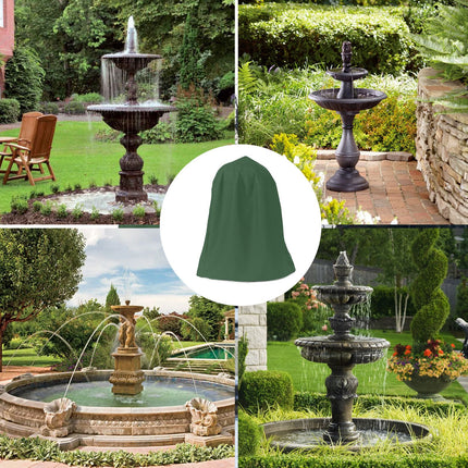 Garden Fountain Statue Protective Cover Silver Coated Oxford Cloth Waterproof Windproof Fountain Protector