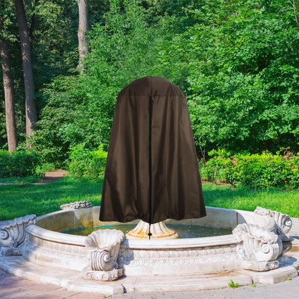 Garden Fountain Statue Protective Cover Silver Coated Oxford Cloth Waterproof Windproof Fountain Protector