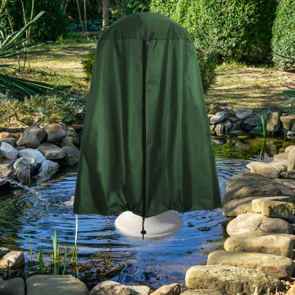 Garden Fountain Statue Protective Cover Silver Coated Oxford Cloth Waterproof Windproof Fountain Protector
