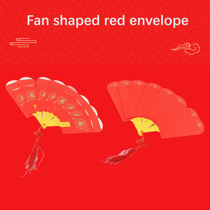 2023 Rabbit Year Spring Festival Creative Fan Shaped Folding Red Envelope New Year Fan Red Envelope