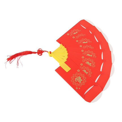 2023 Rabbit Year Spring Festival Creative Fan Shaped Folding Red Envelope New Year Fan Red Envelope