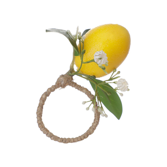 Simulation Lemon Napkin Ring Napkin Ring Holder Furniture Restaurant Table Decoration in Green, Yellow