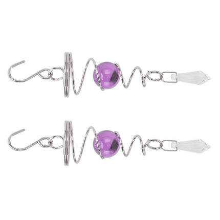 2Pcs Gazing Ball Spiral Tail Wind Spinner Stabilizer Stainless Steel Spiral Wind Chimes for Outside Purple