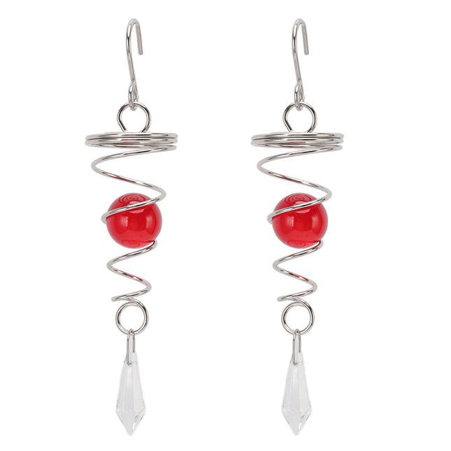 2Pcs Gazing Ball Spiral Tail Wind Spinner Stabilizer Stainless Steel Spiral Wind Chimes for Outside Red – product detail