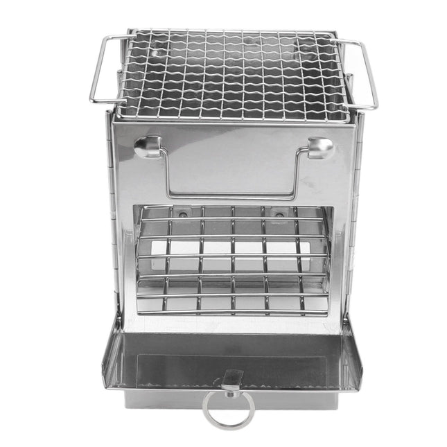 Camping Wood Stove Foldable Stainless Steel Integrated Mini BBQ Grill for Warm Outdoor Picnic – product detail