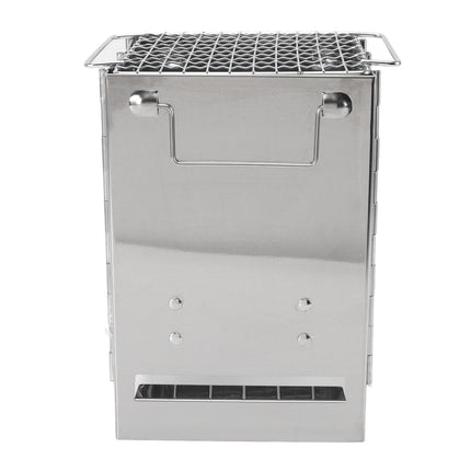 Camping Wood Stove Foldable Stainless Steel Integrated Mini BBQ Grill for Warm Outdoor Picnic