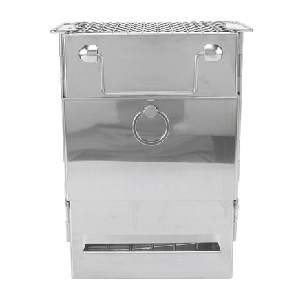 Camping Wood Stove Foldable Stainless Steel Integrated Mini BBQ Grill for Warm Outdoor Picnic