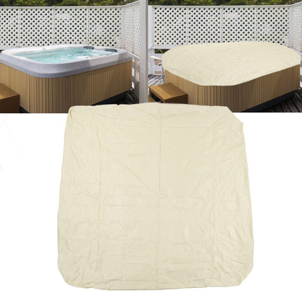 SPA Cover Square Waterproof 190 Silver Coated Polyester Taff Weather Resistant Hot Tub Cover Protector for Bathtub 231x231x30cm/90.9x90.9x11.8in Beige
