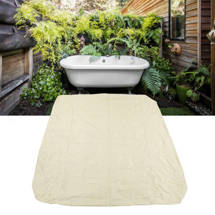 SPA Cover Square Waterproof 190 Silver Coated Polyester Taff Weather Resistant Hot Tub Cover Protector for Bathtub 207x207x30cm/81.5x81.5x11.8in Beige