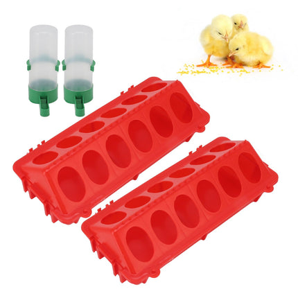 2Set Flip Top Chick Birds Water Feeder PP Chicken Trough Automatic Feeder with Splatter Proof Cover Poultry Equipment L Waterer 140ML