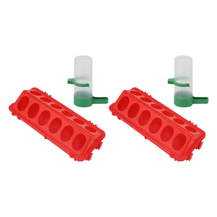 2Set Flip Top Chick Birds Water Feeder PP Chicken Trough Automatic Feeder with Splatter Proof Cover Poultry Equipment S Waterer 60ML