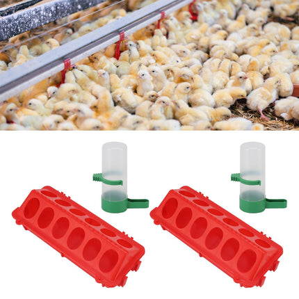 2Set Flip Top Chick Birds Water Feeder PP Chicken Trough Automatic Feeder with Splatter Proof Cover Poultry Equipment S Waterer 60ML