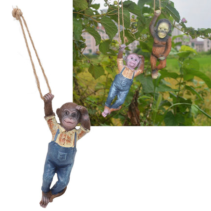 Garden Monkey Statues Cute Simulation Resin Hanging Monkey Garden Ornament for Outdoor Garden Lawn Patio