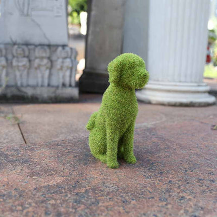 Flocked Animal Statue European Style Handcrafted Resin Simulation Moss Flocked Figurine for Garden Type A