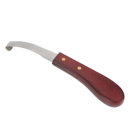 Hoof Knife Razor Stainless Steel Double Sided Blade Ergonomic Wooden Handle Hoof Edge Knife for Horse Hoof Trimming