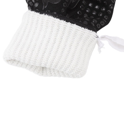 2 Pcs Heat Resistant Gloves Thermal Isolation High Temperature Resistant Anti Slip Washable Silicone Knitted Oven Mitts Free Size Black