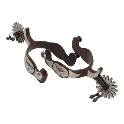 2 PCS Cowboy Horse Spurs Outdoor Garden Retro Spurs Saddlery Equipment with Cow Icon