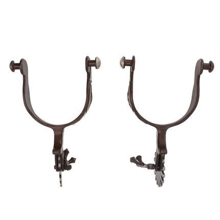 2 PCS Cowboy Horse Spurs Outdoor Garden Retro Spurs Saddlery Equipment with Cow Icon