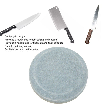 Double Sided Knife Sharpener Multifunctional Round Shape Knife Sharpening Stone for Lawn Mower Blades Machetes